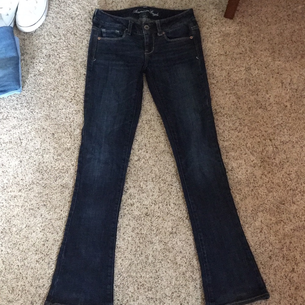 American Eagle skinny kick jeans.